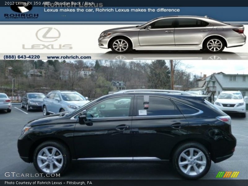 Obsidian Black / Black 2012 Lexus RX 350 AWD