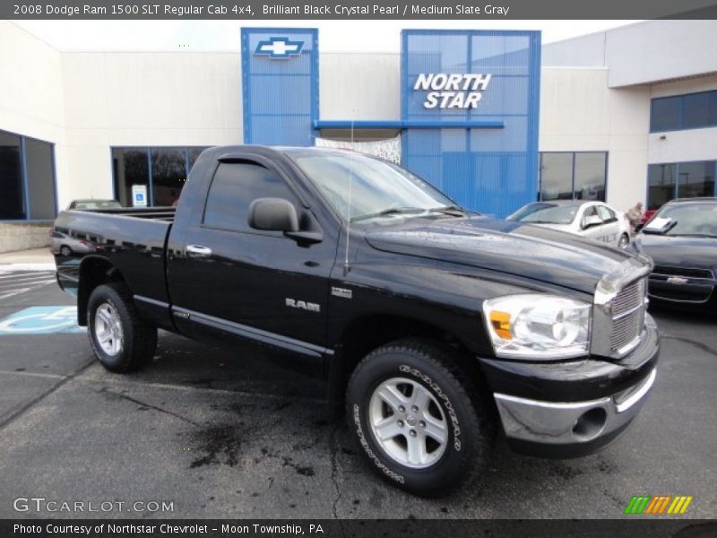 Brilliant Black Crystal Pearl / Medium Slate Gray 2008 Dodge Ram 1500 SLT Regular Cab 4x4