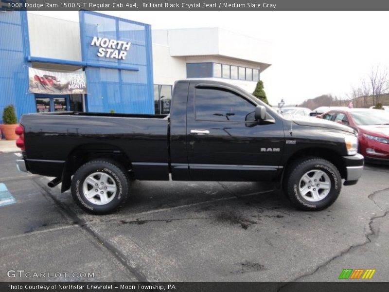 Brilliant Black Crystal Pearl / Medium Slate Gray 2008 Dodge Ram 1500 SLT Regular Cab 4x4