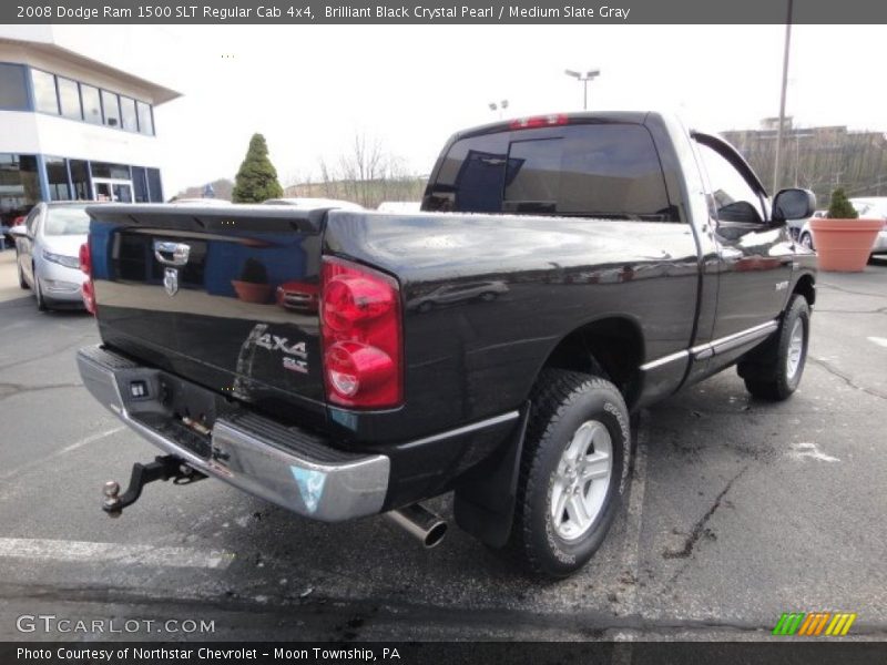 Brilliant Black Crystal Pearl / Medium Slate Gray 2008 Dodge Ram 1500 SLT Regular Cab 4x4