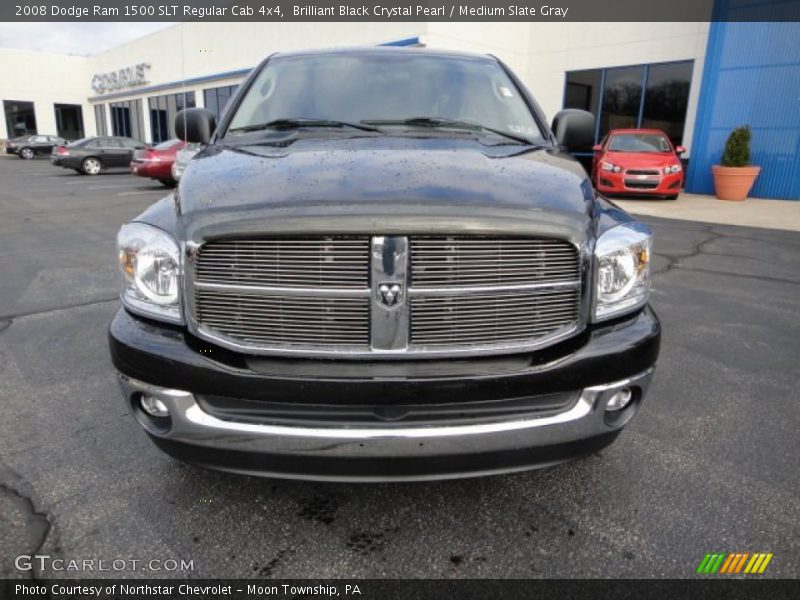 Brilliant Black Crystal Pearl / Medium Slate Gray 2008 Dodge Ram 1500 SLT Regular Cab 4x4