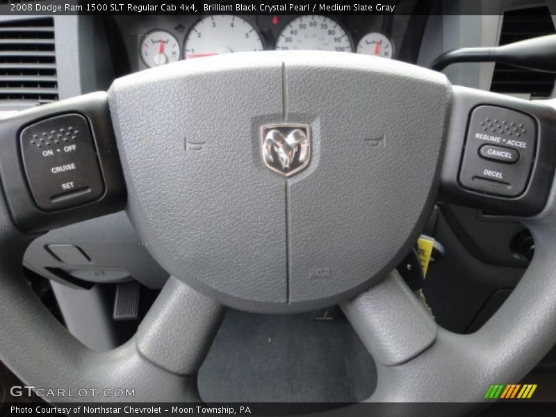 Brilliant Black Crystal Pearl / Medium Slate Gray 2008 Dodge Ram 1500 SLT Regular Cab 4x4