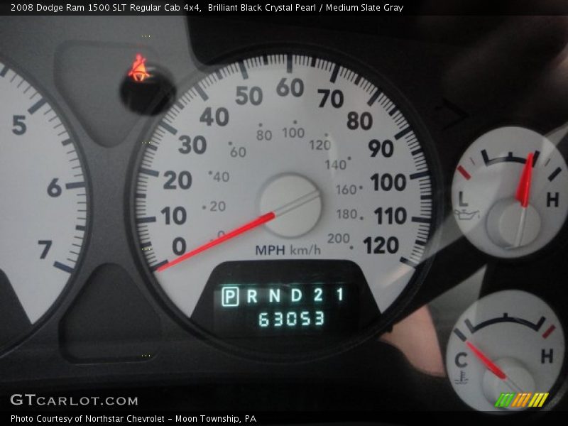 Brilliant Black Crystal Pearl / Medium Slate Gray 2008 Dodge Ram 1500 SLT Regular Cab 4x4