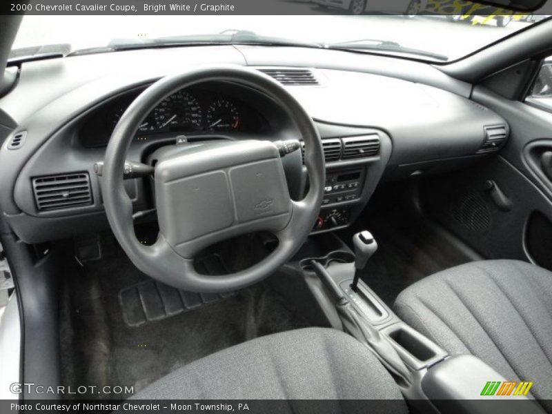 Bright White / Graphite 2000 Chevrolet Cavalier Coupe