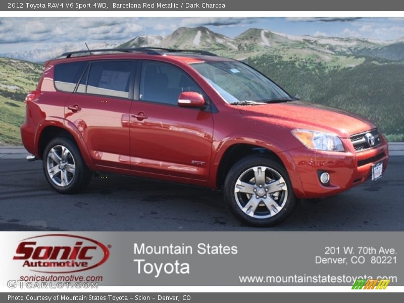 Barcelona Red Metallic / Dark Charcoal 2012 Toyota RAV4 V6 Sport 4WD