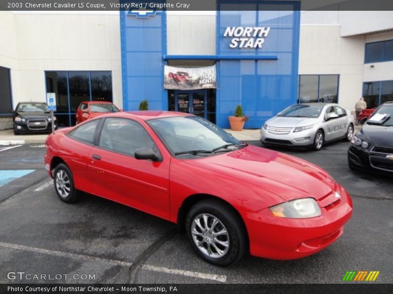 Victory Red / Graphite Gray 2003 Chevrolet Cavalier LS Coupe