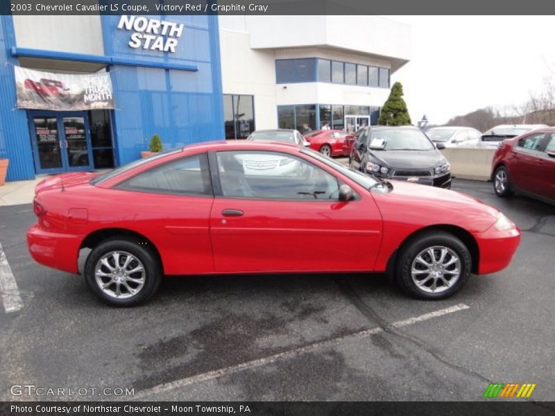 Victory Red / Graphite Gray 2003 Chevrolet Cavalier LS Coupe