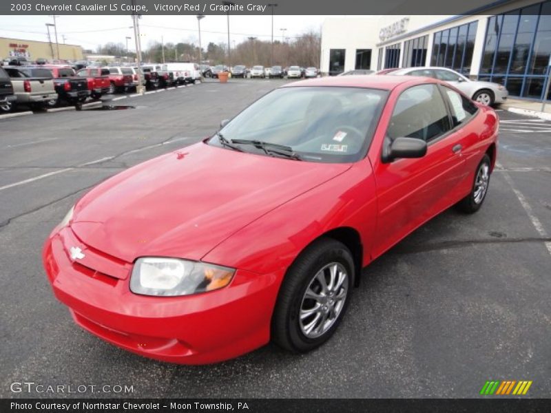 Victory Red / Graphite Gray 2003 Chevrolet Cavalier LS Coupe
