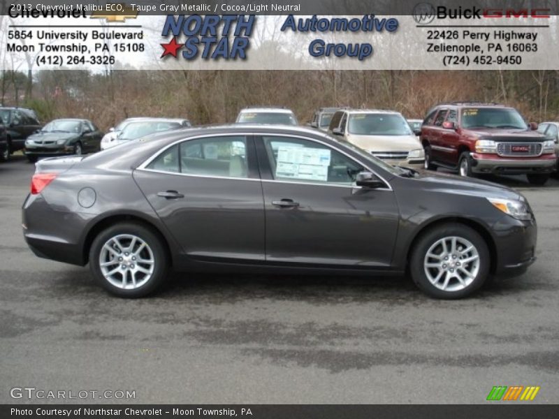 Taupe Gray Metallic / Cocoa/Light Neutral 2013 Chevrolet Malibu ECO