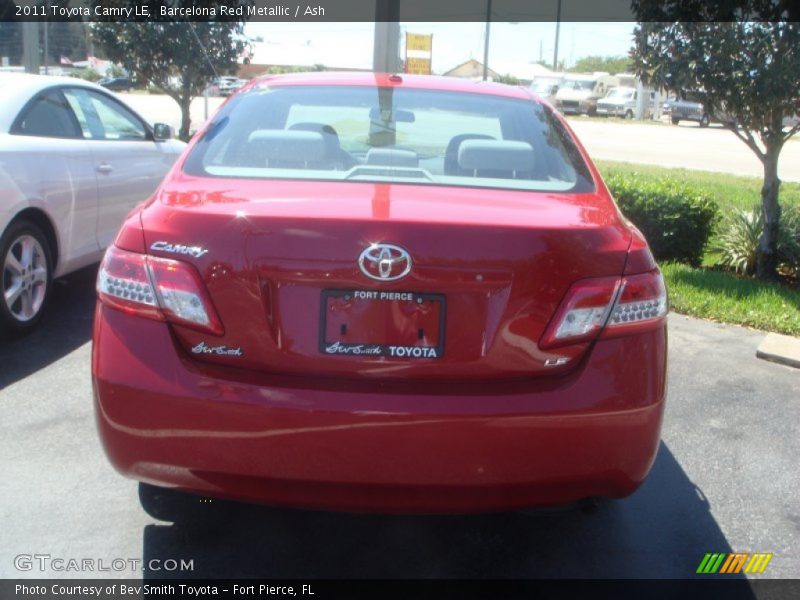 Barcelona Red Metallic / Ash 2011 Toyota Camry LE