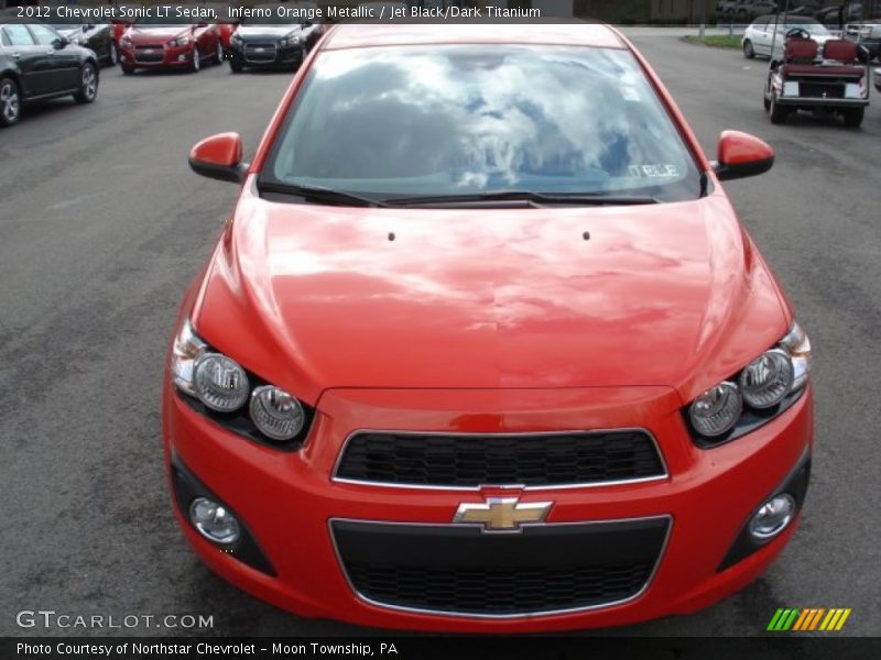 Inferno Orange Metallic / Jet Black/Dark Titanium 2012 Chevrolet Sonic LT Sedan