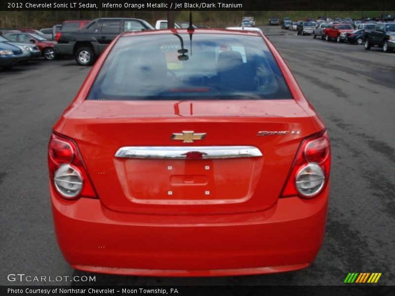Inferno Orange Metallic / Jet Black/Dark Titanium 2012 Chevrolet Sonic LT Sedan