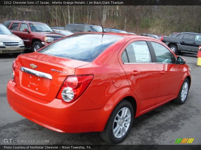 Inferno Orange Metallic / Jet Black/Dark Titanium 2012 Chevrolet Sonic LT Sedan