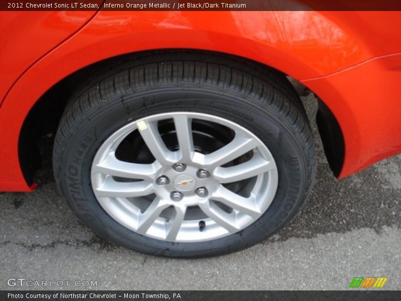 Inferno Orange Metallic / Jet Black/Dark Titanium 2012 Chevrolet Sonic LT Sedan