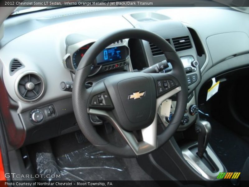 Inferno Orange Metallic / Jet Black/Dark Titanium 2012 Chevrolet Sonic LT Sedan