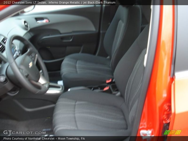 Inferno Orange Metallic / Jet Black/Dark Titanium 2012 Chevrolet Sonic LT Sedan