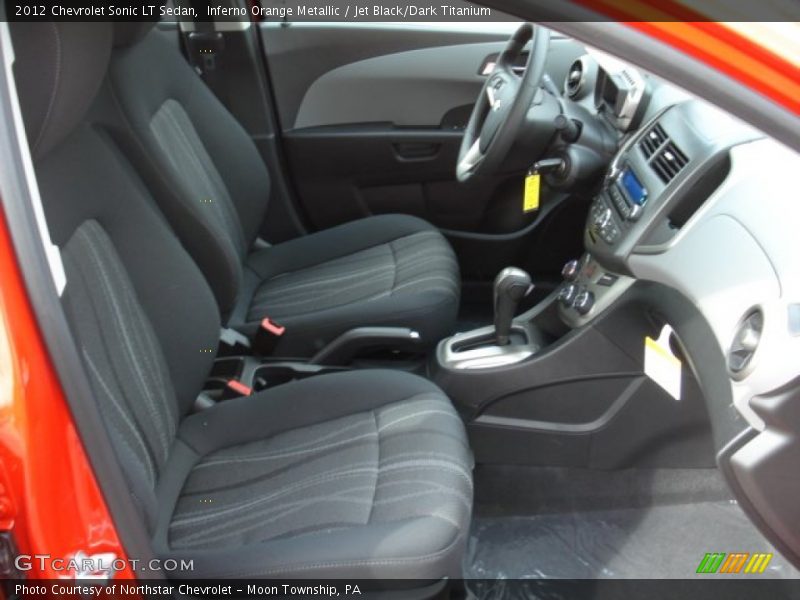 Inferno Orange Metallic / Jet Black/Dark Titanium 2012 Chevrolet Sonic LT Sedan
