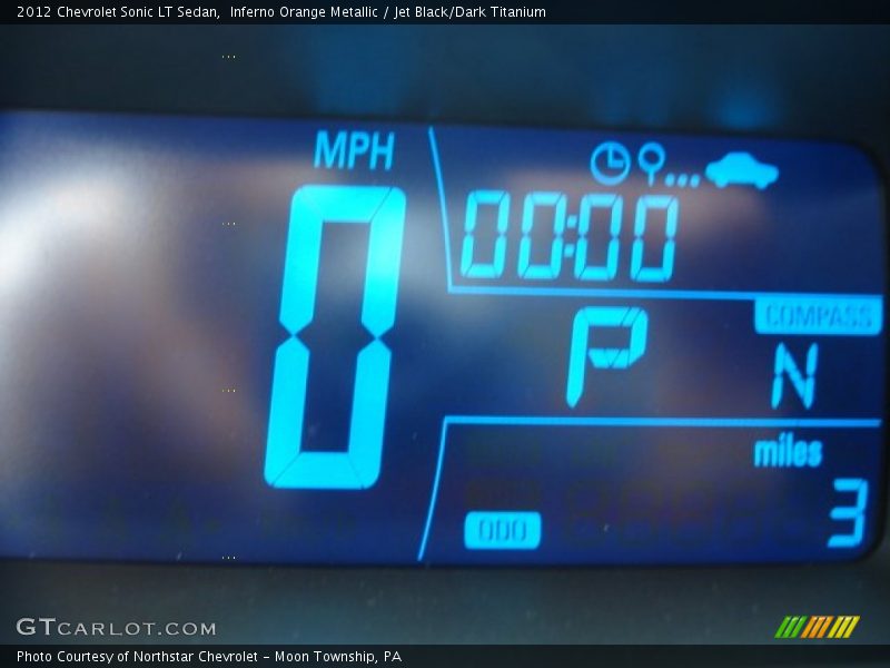 Inferno Orange Metallic / Jet Black/Dark Titanium 2012 Chevrolet Sonic LT Sedan