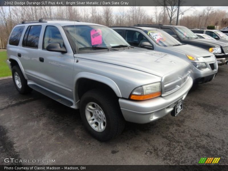 Bright Silver Metallic / Dark Slate Gray 2002 Dodge Durango SLT Plus 4x4