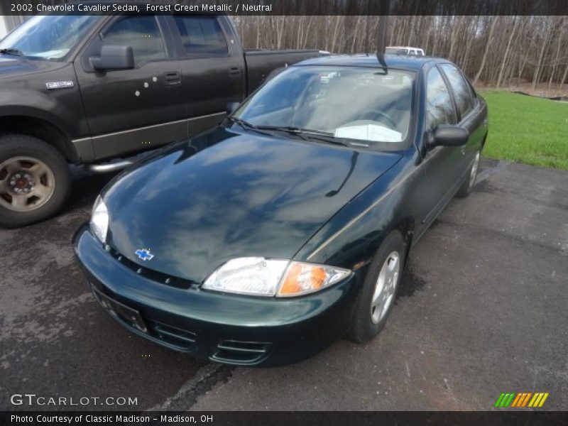 Forest Green Metallic / Neutral 2002 Chevrolet Cavalier Sedan