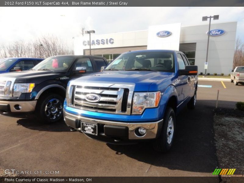 Blue Flame Metallic / Steel Gray 2012 Ford F150 XLT SuperCab 4x4