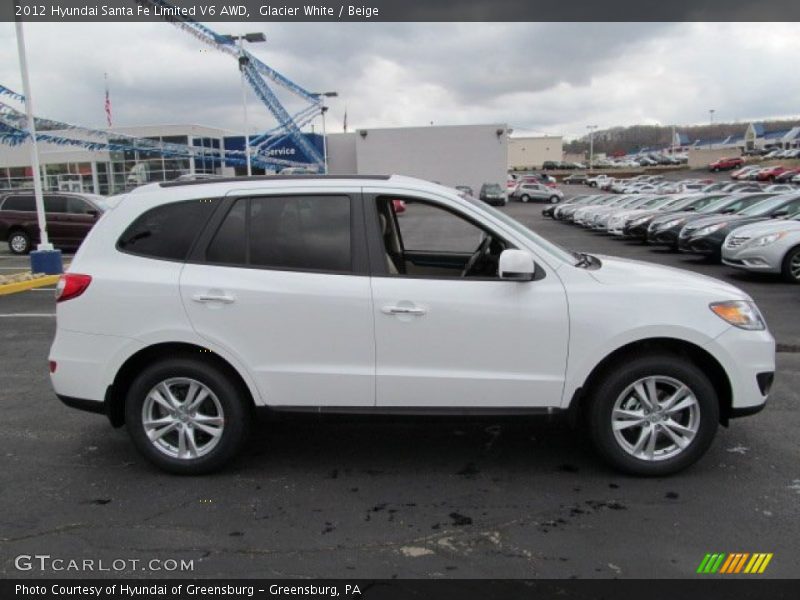 Glacier White / Beige 2012 Hyundai Santa Fe Limited V6 AWD