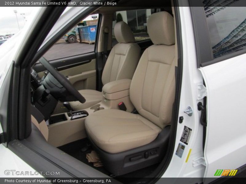 Glacier White / Beige 2012 Hyundai Santa Fe Limited V6 AWD