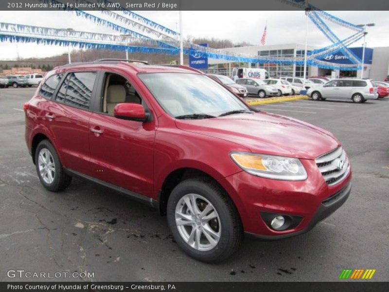 Sierra Red / Beige 2012 Hyundai Santa Fe Limited V6 AWD