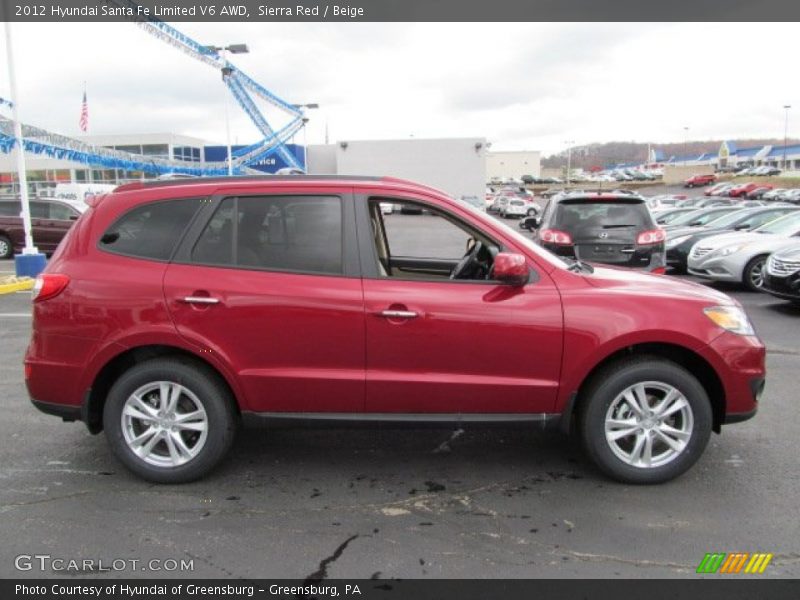 Sierra Red / Beige 2012 Hyundai Santa Fe Limited V6 AWD