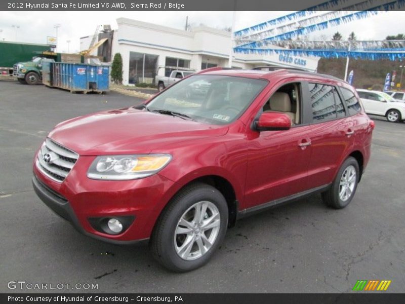 Sierra Red / Beige 2012 Hyundai Santa Fe Limited V6 AWD