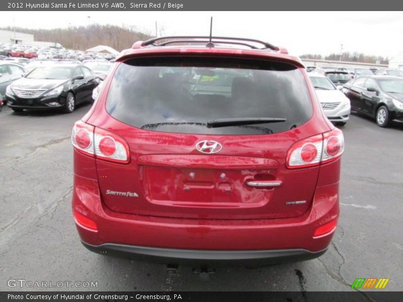 Sierra Red / Beige 2012 Hyundai Santa Fe Limited V6 AWD