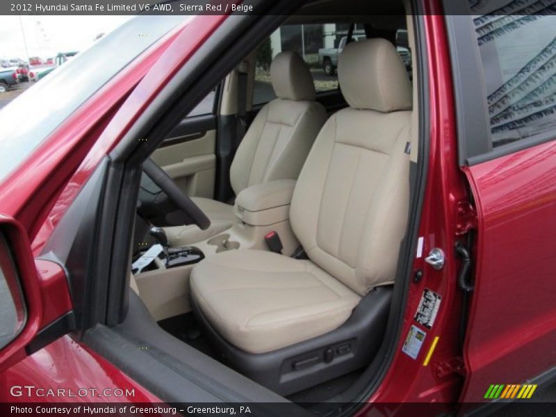 Sierra Red / Beige 2012 Hyundai Santa Fe Limited V6 AWD