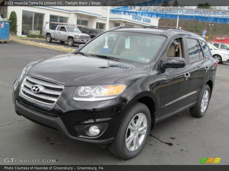 Twilight Black / Beige 2012 Hyundai Santa Fe Limited V6