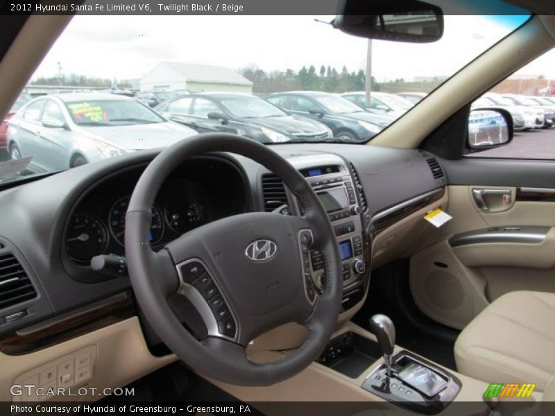 Twilight Black / Beige 2012 Hyundai Santa Fe Limited V6