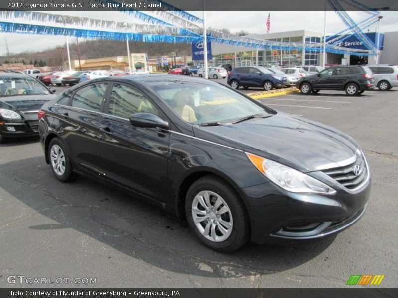 Pacific Blue Pearl / Camel 2012 Hyundai Sonata GLS