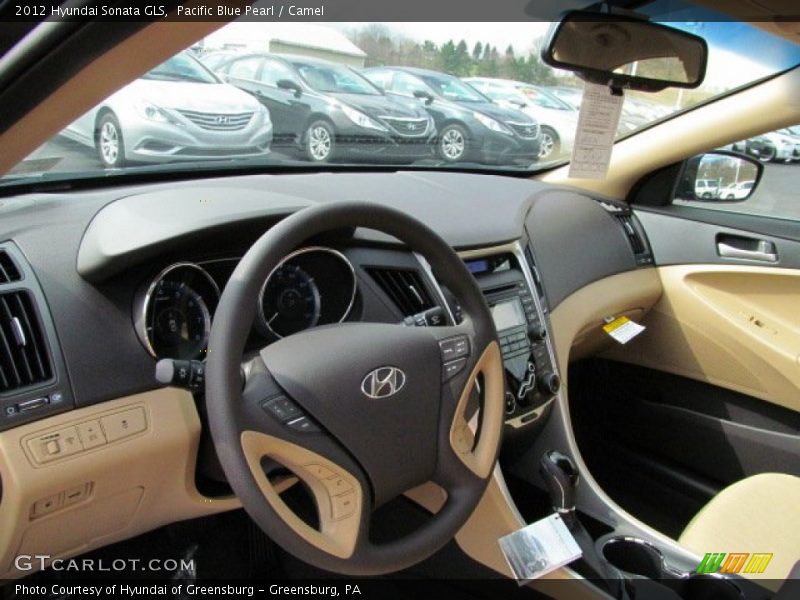 Pacific Blue Pearl / Camel 2012 Hyundai Sonata GLS