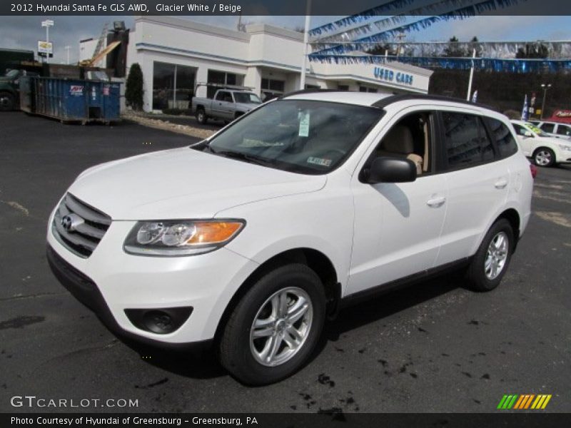 Glacier White / Beige 2012 Hyundai Santa Fe GLS AWD