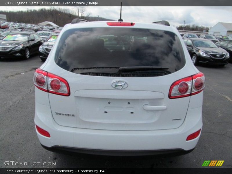 Glacier White / Beige 2012 Hyundai Santa Fe GLS AWD