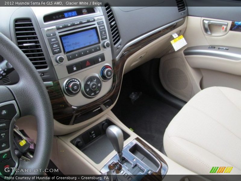 Glacier White / Beige 2012 Hyundai Santa Fe GLS AWD