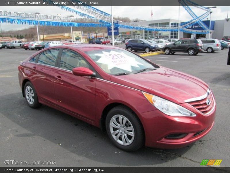 Sparkling Ruby Red / Camel 2012 Hyundai Sonata GLS
