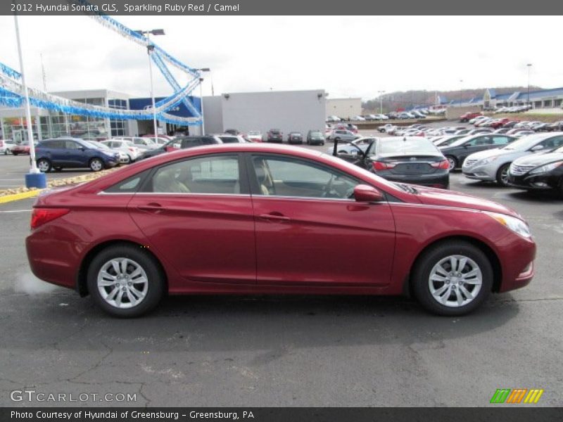 Sparkling Ruby Red / Camel 2012 Hyundai Sonata GLS