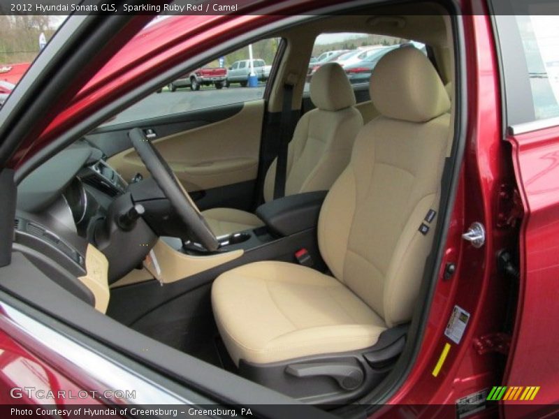 Sparkling Ruby Red / Camel 2012 Hyundai Sonata GLS