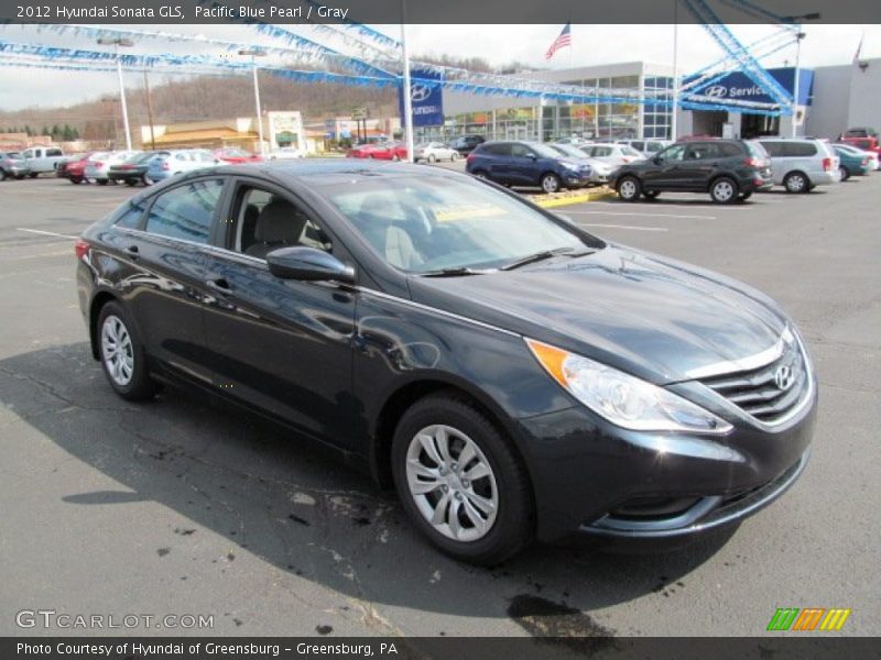 Pacific Blue Pearl / Gray 2012 Hyundai Sonata GLS