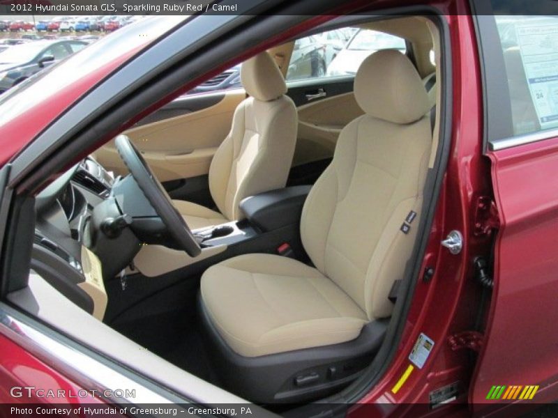 Sparkling Ruby Red / Camel 2012 Hyundai Sonata GLS