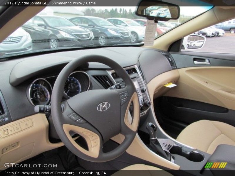 Shimmering White / Camel 2012 Hyundai Sonata GLS