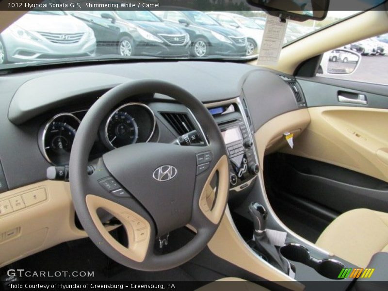 Shimmering White / Camel 2012 Hyundai Sonata GLS