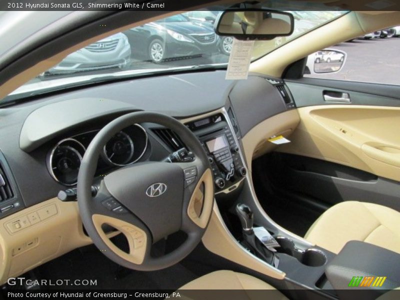 Shimmering White / Camel 2012 Hyundai Sonata GLS