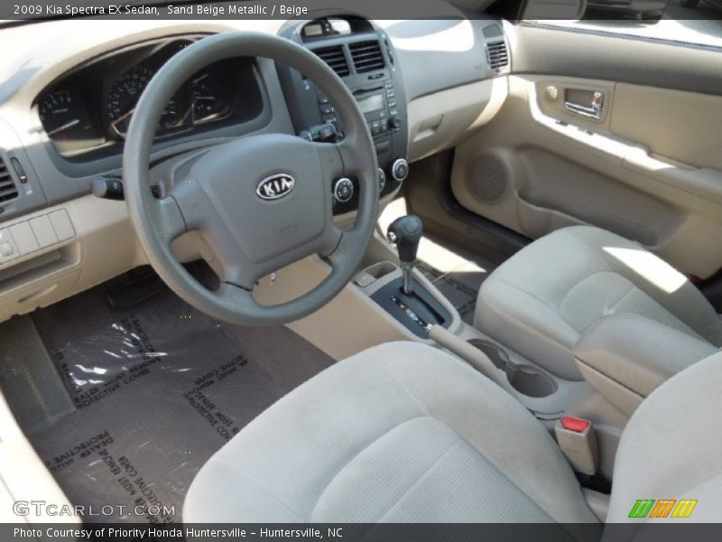 Sand Beige Metallic / Beige 2009 Kia Spectra EX Sedan