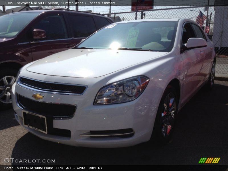 Summit White / Cocoa/Cashmere 2009 Chevrolet Malibu LT Sedan