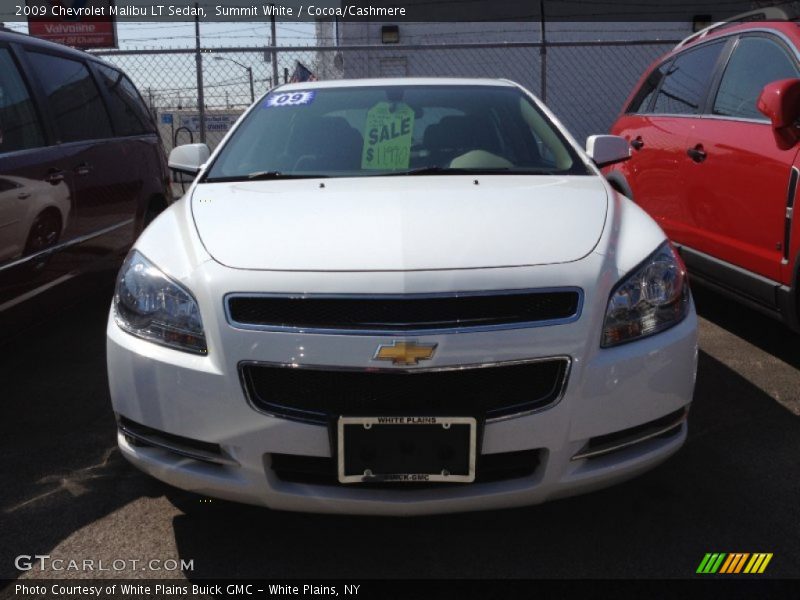 Summit White / Cocoa/Cashmere 2009 Chevrolet Malibu LT Sedan